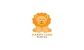 Lion stand cute  smile cartoon flat  logo icon vector illustration Royalty Free Stock Photo