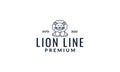 Lion stand cute  smile cartoon line logo icon vector illustration Royalty Free Stock Photo