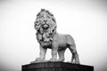 Lion Statue ad Westminster Bridge, near Southbank. London UK Royalty Free Stock Photo