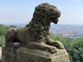 Lion statue at the Altenburg Castle