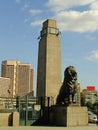 Lion statue on the bridge, Cairo Royalty Free Stock Photo