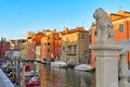 Lion statue on the bridge of Vico, in Chioggia Royalty Free Stock Photo