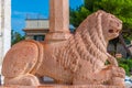 Lion statue at the cathedral of Ancona, Italy Royalty Free Stock Photo