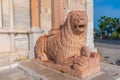 Lion statue at the cathedral of Ancona, Italy Royalty Free Stock Photo