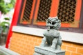 Lion statue in the chinese temple Royalty Free Stock Photo