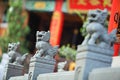 Lion statue in chinese temple Royalty Free Stock Photo