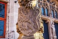 Lion statue with coat of arms shield. Royalty Free Stock Photo