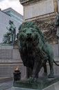 Lion statue at Congress column Brussels Royalty Free Stock Photo