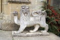 Lion statue at Croft Castle in Yarpole, Leominster, Herefordshire, England