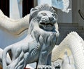 Lion statue entrance to the temple temple Royalty Free Stock Photo
