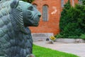 Lion statue at eternal fire Royalty Free Stock Photo