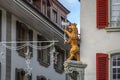 Lion Statue on Facade of Butchers Guild House - Thun, Switzerland