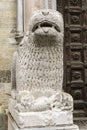 Lion statue in front of Parma Cathedral, Italy Royalty Free Stock Photo
