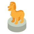 Lion statue icon, isometric style