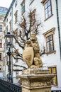 Lion statue near Hofburg Royal Palace in Vienna Royalty Free Stock Photo