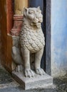 Lion statue near a passage door. Rocchetta Mattei. Italy Royalty Free Stock Photo