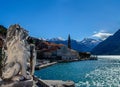 Lion statue in Perast Royalty Free Stock Photo