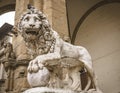 Lion statue at Piazza Della Signoria, Florence Royalty Free Stock Photo