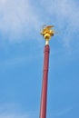 Lion statue in Piazza San Marc on blue sky background, Venice, Italy. This place is a tourist attraction o Royalty Free Stock Photo