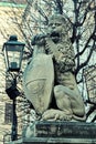 Lion statue at the Royal Palace Hofburg, Vienna, Austria Royalty Free Stock Photo