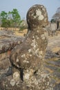 A lion statue at second Gopura or entrance of Preah Vihear temple, Cambodia Royalty Free Stock Photo