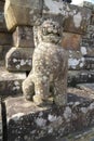 A lion statue at second Gopura or entrance of Preah Vihear temple, Cambodia Royalty Free Stock Photo