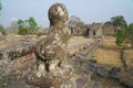 A lion statue at second Gopura or entrance of Preah Vihear temple, Cambodia Royalty Free Stock Photo