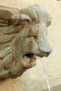 Lion statue spitting water - vintage style Royalty Free Stock Photo