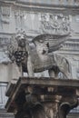 Lion statue of St Mark, Erbe square, Verona.