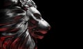 Lion statue, a stone sculpture. Concept of a guard, power and proud animal