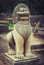 Lion statue on Terrace of the elephants, Angkor Thom, Siemreap