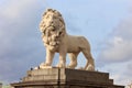 Lion statue on Westminster bridge, London Royalty Free Stock Photo