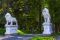 Lion statues in Lazne Libverda Czechia Royalty Free Stock Photo