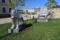 Lion statues in Wuppertal, Germany