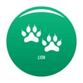 Lion step icon vector green