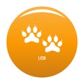 Lion step icon vector orange