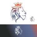 Lion stylized illustration, wildlife or abstract logo or symbol, strength, power, royalty sign