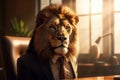 lion in a suit and tie is a perfect example of the luxury and elegance that this animal embodies Royalty Free Stock Photo