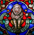 Lion, Symbol of Strength - Stained Glass in Mechelen Cathedral