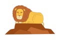 Lion with Thick Mane as African Animal Vector Illustration