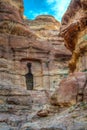 Lion tomb in Petra, Jordan Royalty Free Stock Photo