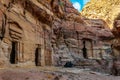 Lion tomb in Petra, Jordan Royalty Free Stock Photo