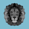 Lion from triangles. Grayscale. Vector illustrtion. Eps10 Royalty Free Stock Photo