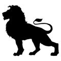 Lion vector illustration black silhouette Royalty Free Stock Photo