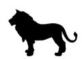 Lion vector silhouette illustration isolated on white background. Animal king.