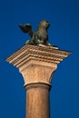 The Lion of Venice, Ancient Bronze Winged Lion Sculpture in the Royalty Free Stock Photo