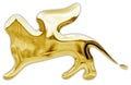 Lion of Venice Film Festival, gold metallic style logo, editorial