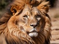 A Lion With A Very Long Mane. Generative AI