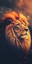 Retro Filtered Lion: Symbol Of Hope And Strength