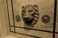 Lion water fountain on the wall at New York City public library, Manhattan, New York City, USA Royalty Free Stock Photo